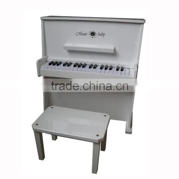 Fashional 37 Key Children White Wooden Piano, Mini Child Wooden Piano Toy