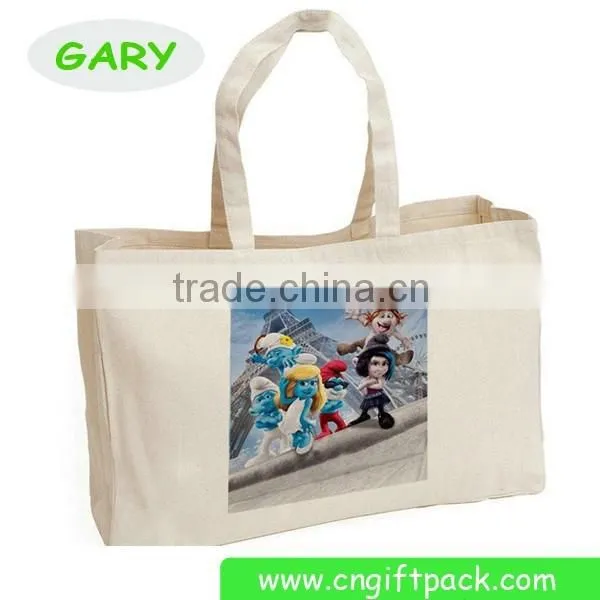 Custom Printed Cotton Canvas Shopper Tote Bag photo-5