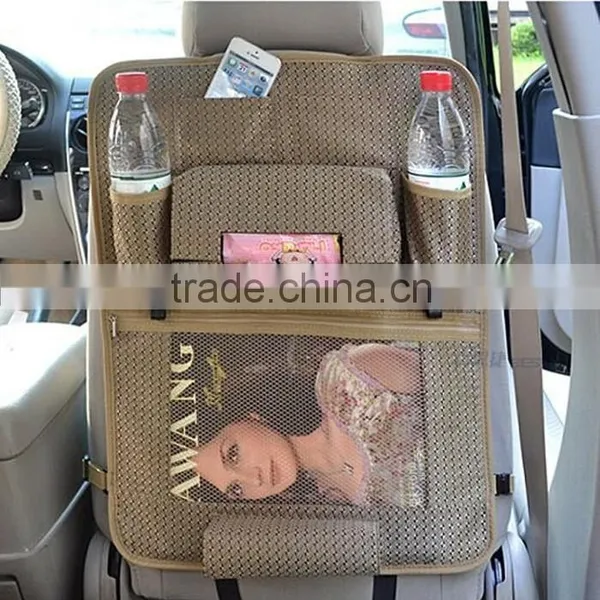 Custom High Quality Multifunction Jacquard Car Storage Bag and Car Back Seat Organizer photo-2