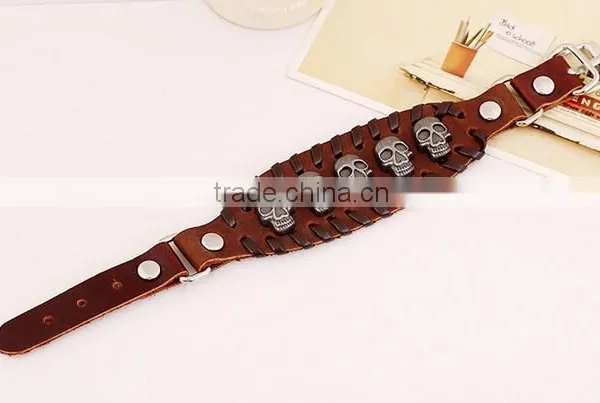 Letter Bracelet Wristband Cuff Real Leather Bracelet For Men Women photo-5