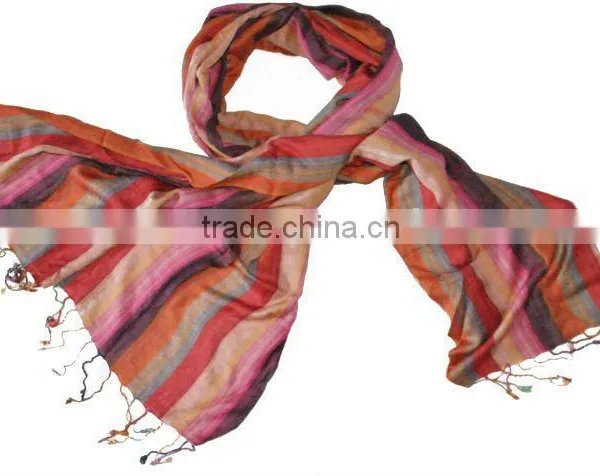 Viscose Stripe Scarf and Shawls