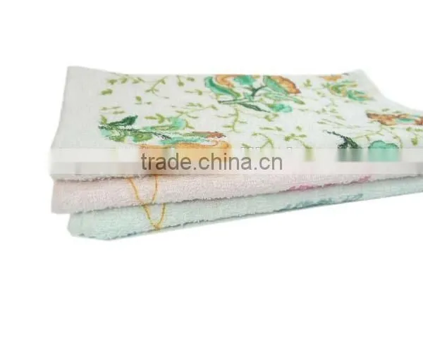 Colorful Flower Print Cotton Terry Hand Towel photo-6