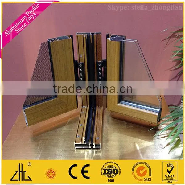 Wow!! 6063 T5 Aluminium Sliding Railing for Wardrobe, Wood Color Aluminium Profiles for Ceilings, Aluminum Wood Grain Door Frame photo-2