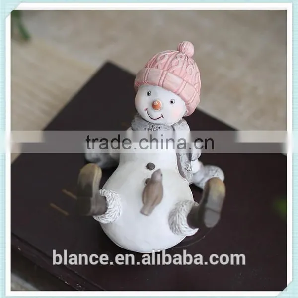 Lovely Snowman Resin Figurine Long Nose Design Universal Christmas Gift photo-3