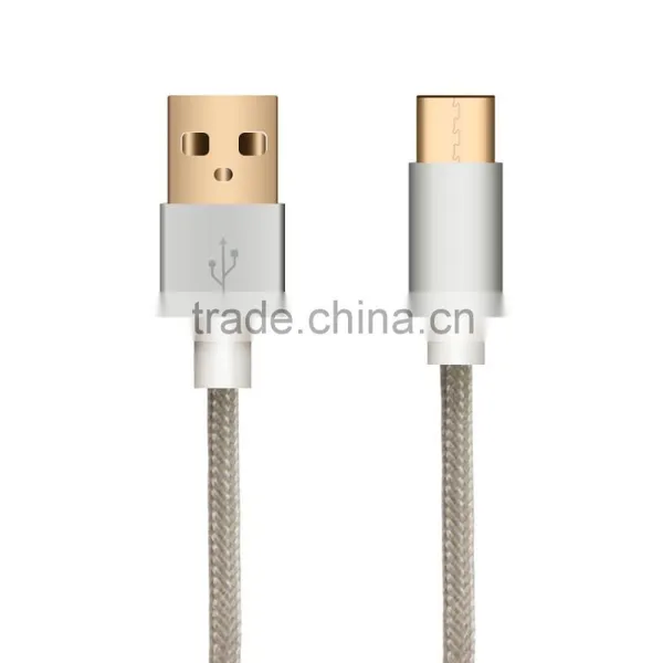Gray Silver Nylon Braided USB 3.1 USB-C to USB Type A Data & Charging Cord USB Type C Cable photo-2