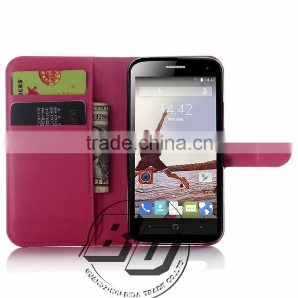 Manufacturer Wholesale Magnetic Flip Leather Wallet Case With Card Slots For ZTE Blade Q Lux 4G Super China Supplier