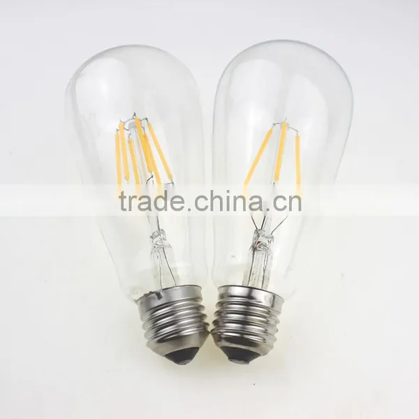 Dimmable ST64 LED Bulb 4W 6W E26/E27 Filament Light Bulb 110V/220V Retro Transparent Glass Led Light Bulb photo-6
