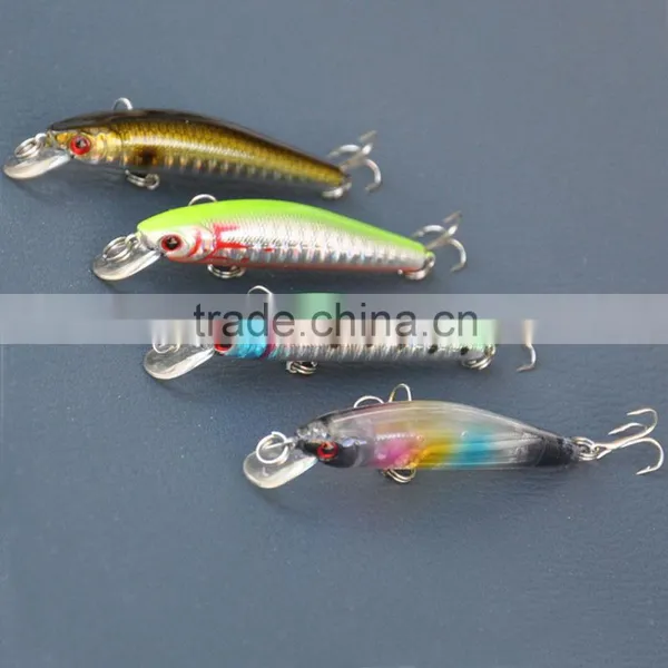 4Pcs 74mm/4.5g Minow Fishing Lure Hard Bait With Hooks Metal Ball Tackle