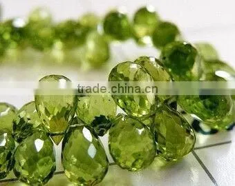 Peridot Faceted Drops Semi Precious Gemstone