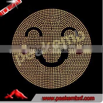 Lastest Design Hotfix Xmas Smiley Face Emoji Crystal Motif Rhinestone Transfer photo-4