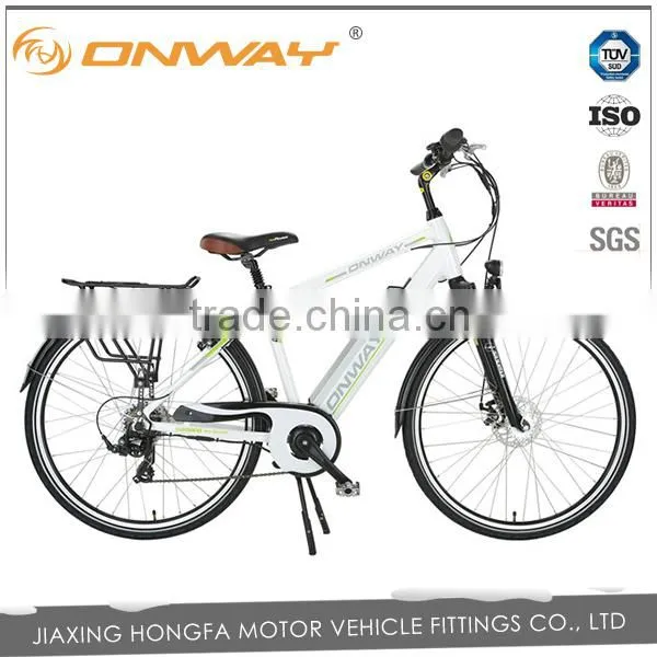 28 Inch 700C Man Electric Bicycle With Integrated Battery Outer 6 Spd Gear 8fun Center Motor photo-2