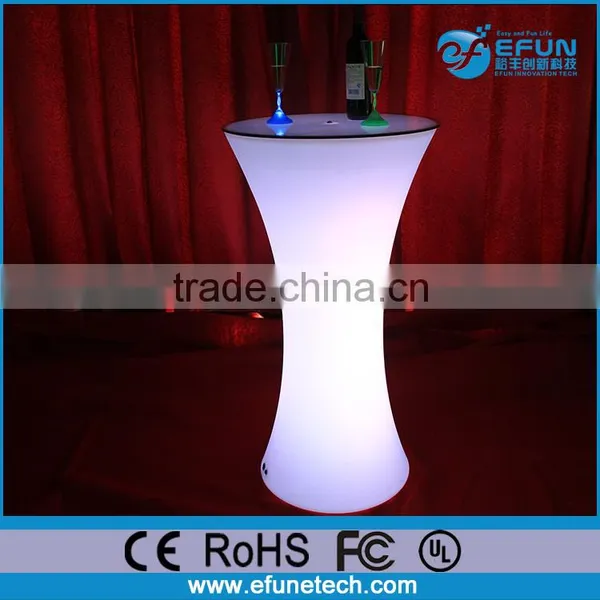 Eco Material PE Illuminated Bar Table Furniture, Led Cocktail Table photo-3