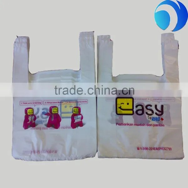 2% EPI Biodegradable Custom Printed Plastic T-shirt Type Charity Bags photo-6