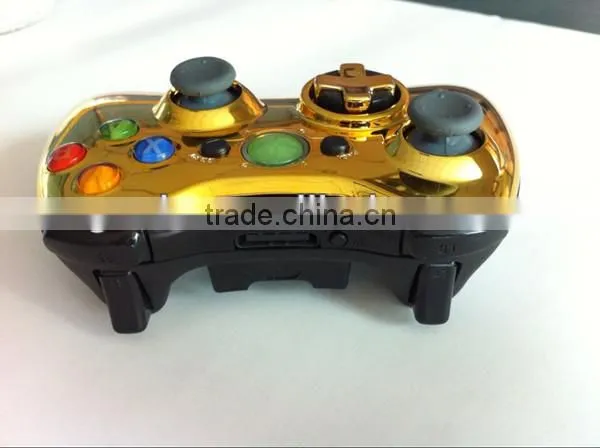 Chrome Gold Controller Full Shell With All Black Repair Parts for Xbox360 Slim photo-5