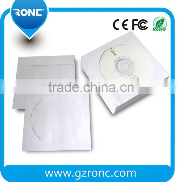High Quality CD DVD White Paper Sleeve With Clear Window and Flap Envelopes photo-4