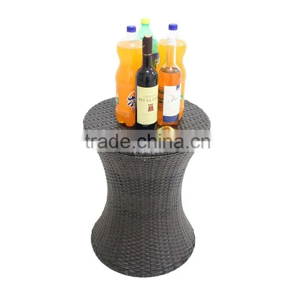 Outdoor PE Rattan Woven Wine or Beer Cooler Table Garden Patio Party Decorative Adjustable Design Bulk Ice Bucket photo-3