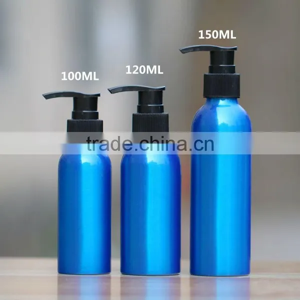 Wholesale 30ML-500ML Blue Aluminum Bottle With Lotion Pump for Cosmetic Packaging Aluminum Pump Bottle photo-3