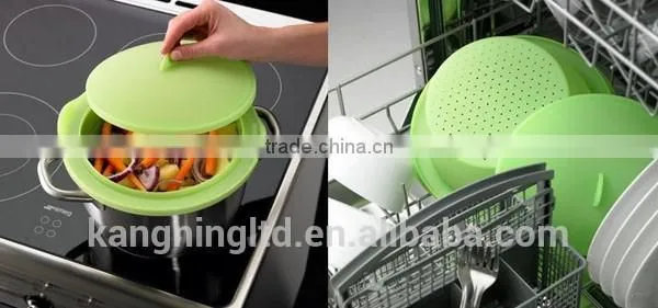 Vegetable Food Microwave Silicone Steamer Portable Could Used for Travel Picnic Camp photo-5