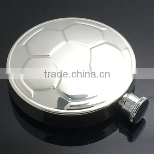 4.5 OZ Stainless Steel Flagon Football Style Bright Polished Circular Flagon photo-5