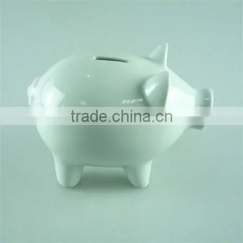 Stock Ceramic White Funny Pig Shape Money Box photo-2