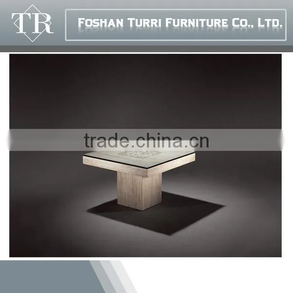 Luxury Glass Top Hand Carved Natural Marble Coffee Table Base photo-2