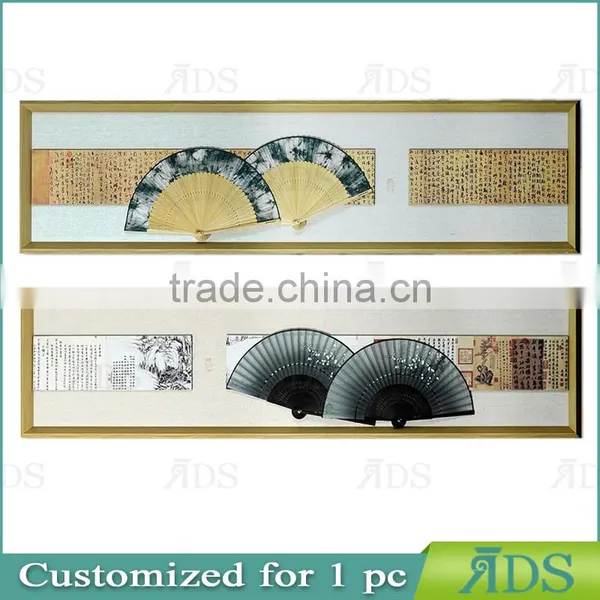 Framed Handmade Chinese Fan & Chinese Characters Art Craft for Home Decoration