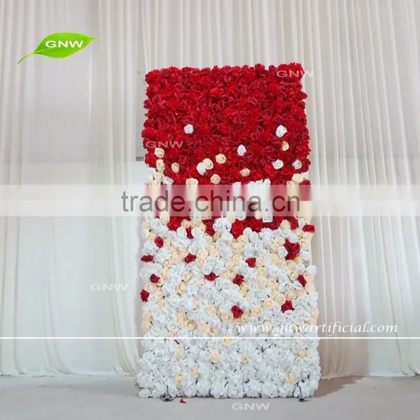 GNW FLW161116-001 Wedding Decoration Artificial Dark Pink to White Ombre Flower Wall photo-4