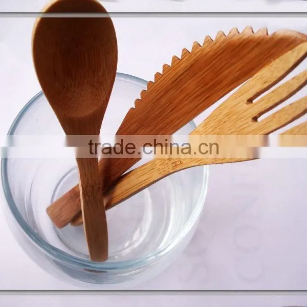 3PCS Bamboo Spoon,fork&knife Sets