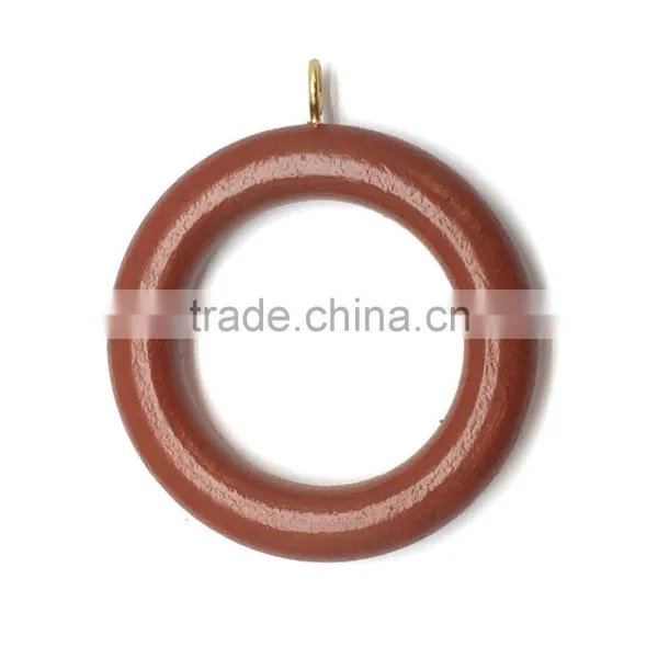 Dark Brown Coated High Quality Wooden Curtain Rod Ring ID45mm/OD70mm photo-5