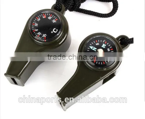 CAMPING WHISTLE FOR EMERGENCY WITH THERMOMETER AND HUMIDOMETER photo-2