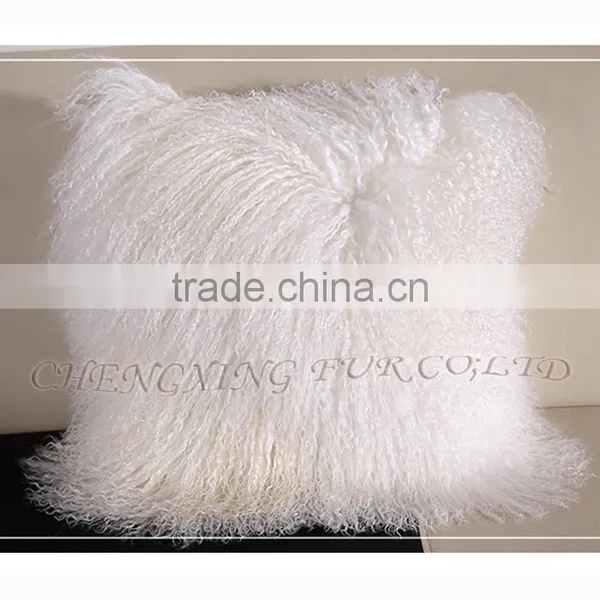 CX-D-04N Wholesale High Quality Best Selling Comfortable Lamb Fur Pillow Genuine Mongolian Sheep Fur Pillows photo-5