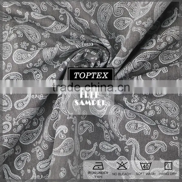 Woven High Quality Floral Printed CHAMBRAY Fabric for Clothes photo-3