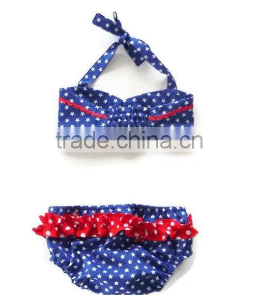 Children Swimwear Summer Beach Clothes Set Baby Girl Bikini Vintage Style Bikini Baby Pageant Wear photo-2