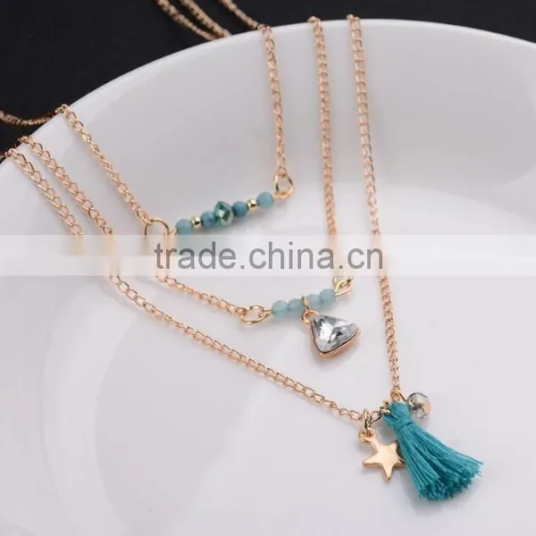 Zm35324a Fashion Jewelry 2017 Hot Sale Multi Layer Sweater Necklace photo-2