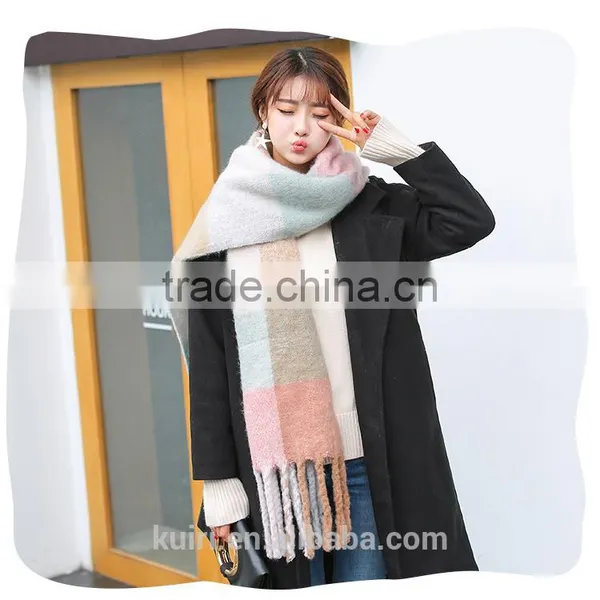 2016 Brand Best Selling Cashmere Scarf Tassels Striped Bicolors Blanket Manta Thicken Pashmina Shawl Wrap photo-5
