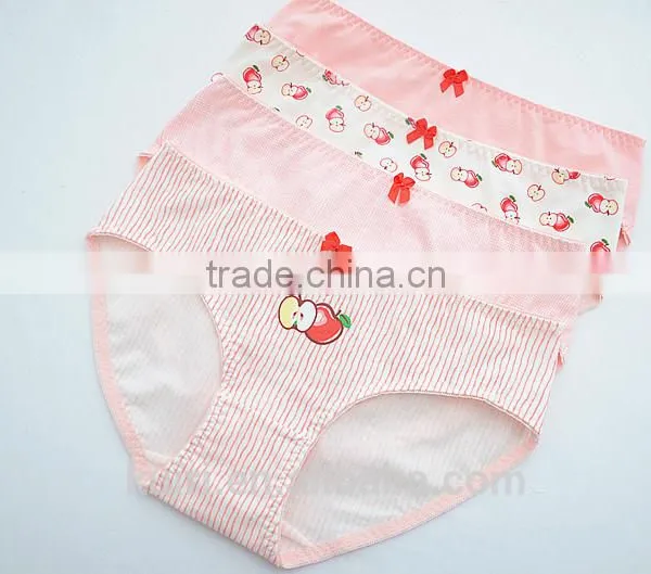 Cotton Seamless Brief Ladies Underwear Manufacturers Love Cute Pink Apple photo-2