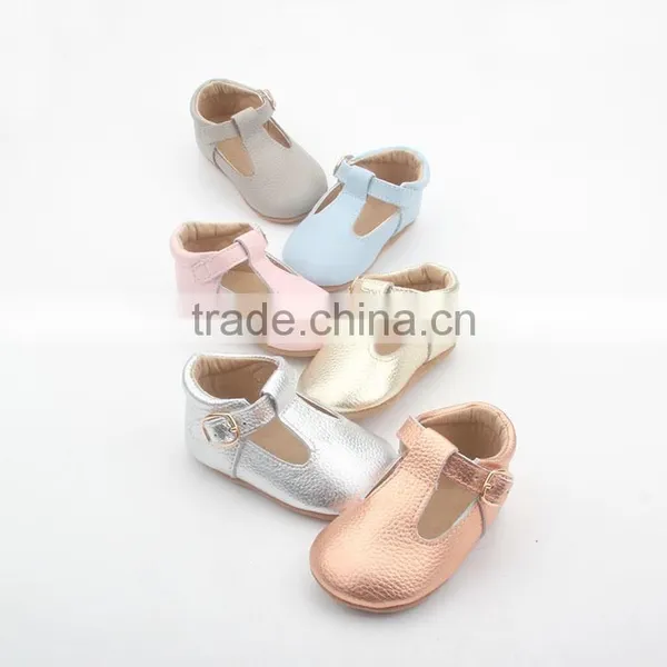 New Tbar Style Funny Girls Soft Baby Leather Shoes photo-4