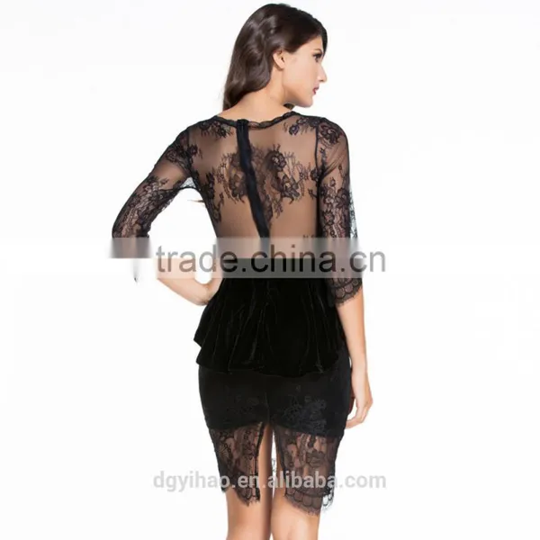 2016 OEM Customized Black One Piece Fashion Office Lady Women Dress Womens Wear photo-4