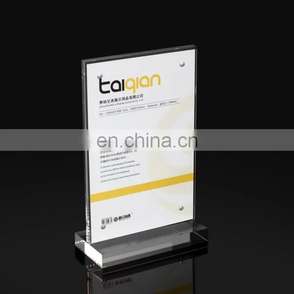 Free Sample Store Clear Pop Promotional Acrylic Tabletop Display Sign Holder photo-3