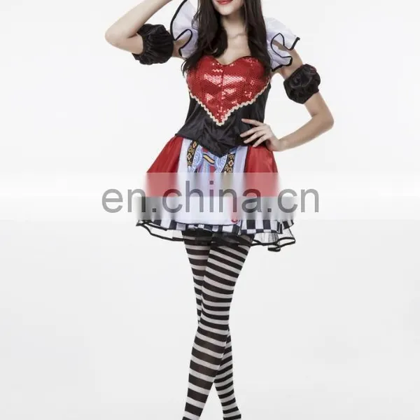 Women Poker Print Sexy Adult Clown Costume photo-3
