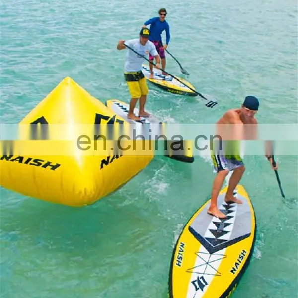 China Customized Yellow Triangle Swim Floating Advertising Inflatable Buoy for Sale photo-5