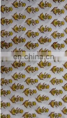 Indian Pure Cotton Fabric Handmade Block Printed Floral Textile Natural Fabric / Fabric / 100% Cotton Fabric photo-2