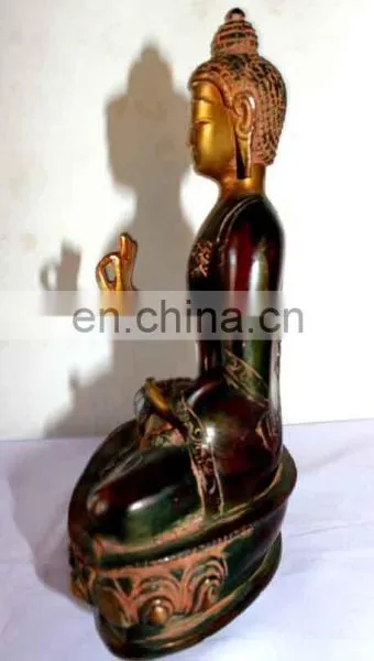 Tibetan Brass Shakyamuni Medicine Buddha Statue Buddhism Showpiece Sating Buddha Statue Blessing Buddhism Art Ethnic Decorative photo-5