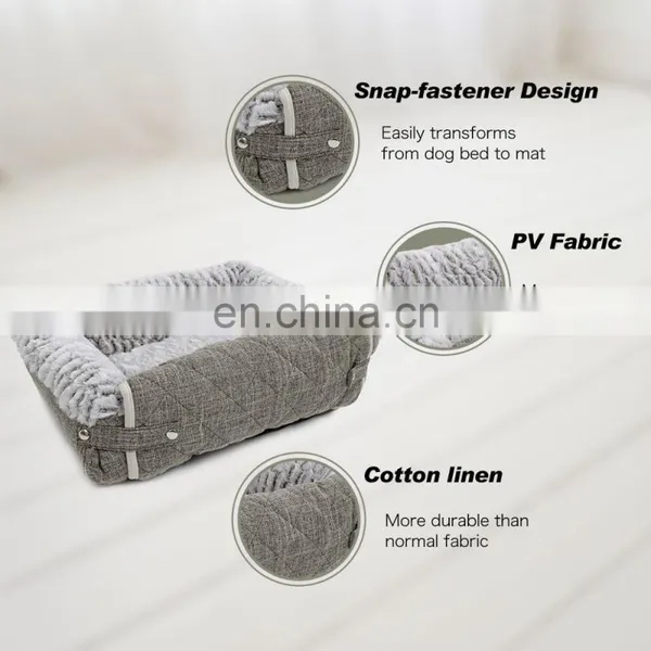 Pet Mat Cushion for Dogs and Cats-Snuggly Orthopedic Sleeper With More Filling on 3 Sides-Nonslip and Waterproof Bottom photo-4