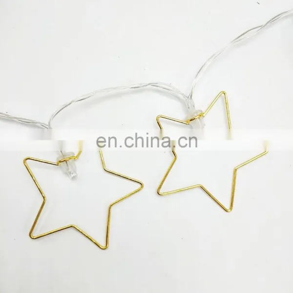 Holiday Decoration Christmas Led Light Metal Star Shaped String Lights Golden Fairy Lights For Home Party Decoration photo-4