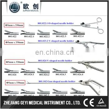 Reusable Laparoscopic Needle Holder Left Curved Right Curved Tip V Style Handle photo-4