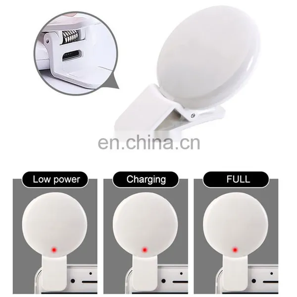 New Design USB Rechargeable Portable Mini Selfie Ring Light Clip-on Mobile Phone LED Flash Fill Light photo-7