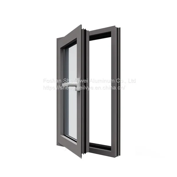 Wooden Grain Aluminum Profiles for Windows Aluminum Double Glazed Window photo-5
