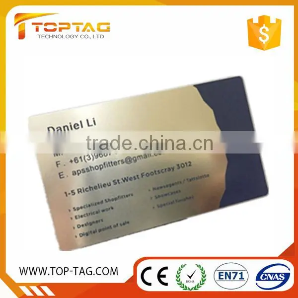 Silver Stainless Steel Metal Business Card With Hollow Logo photo-2