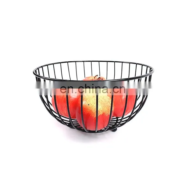 Kitchen Home Storage Egg Organizer Round Bread Fruit Bowl Stand Rack Mesh Metal Wire Basket photo-3